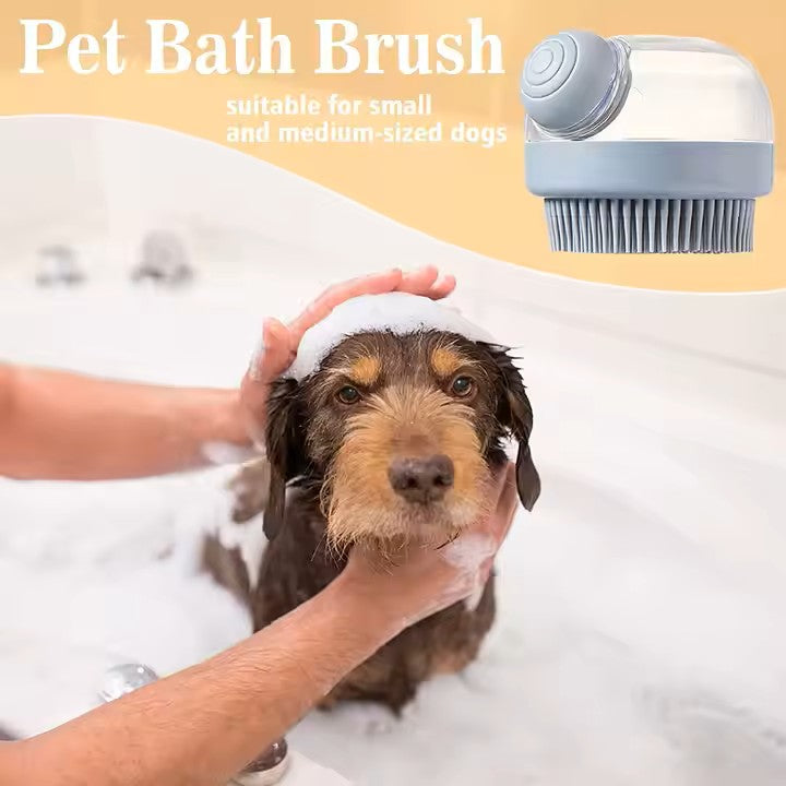 2-in-1 Dog Bath Brush & Shampoo Dispenser