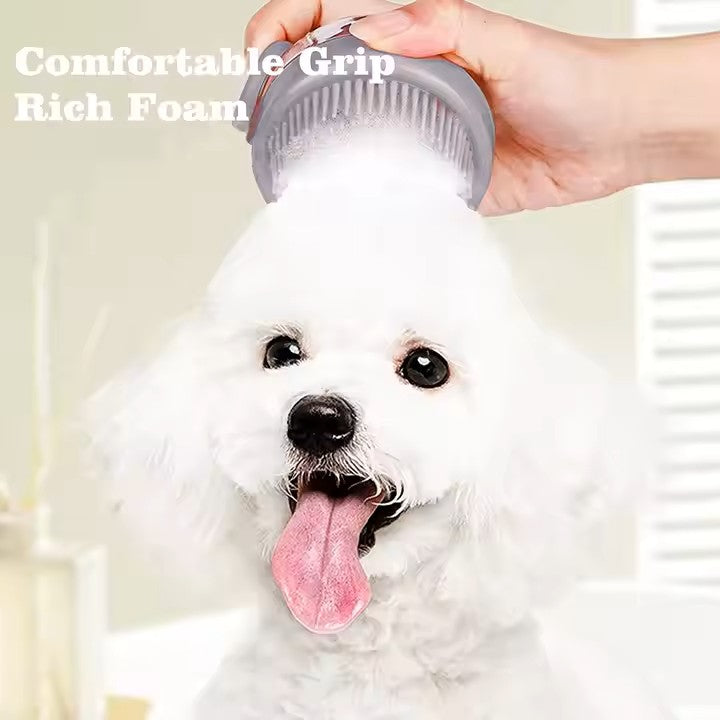 2-in-1 Dog Bath Brush & Shampoo Dispenser