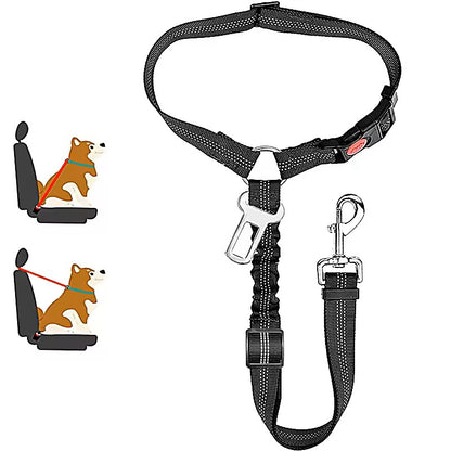 2-in-1 Dog Seat Belt & Leash – Travel Safely with Your Pet!