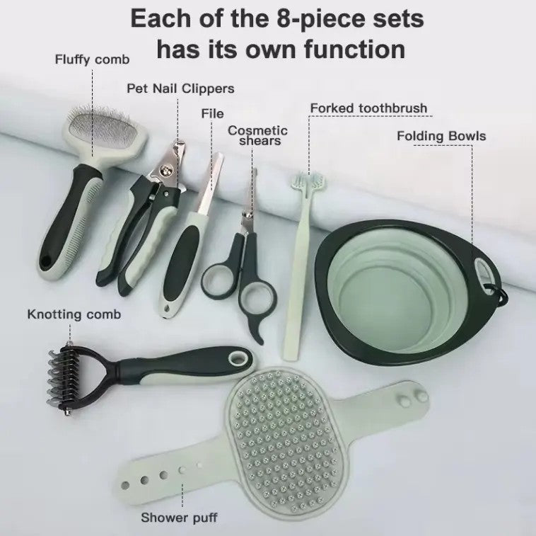 8-in-1 Pet Grooming Travel Set – Keep Your Pet Looking Great Anywhere!