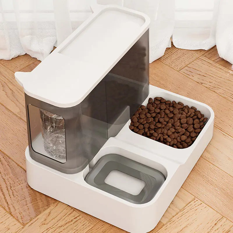 Dog &Cat Automatic Feeder / Water Dispenser with Flowing Water Bowl