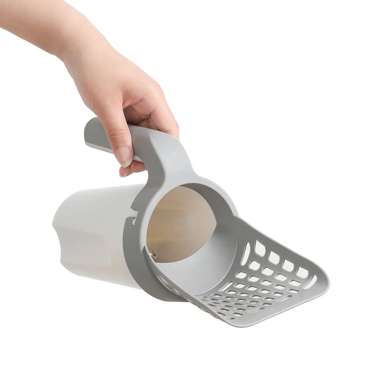 One-Piece Plastic Cat Sand Scoop With Litter Bag Set